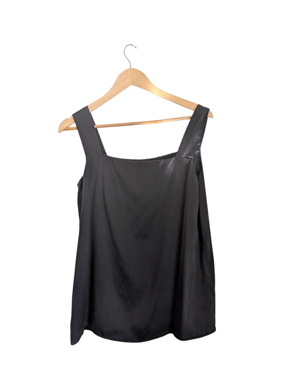 Woman's Mexx Satin Black Square-Neck Cami Tank Top- Size 8/Medium